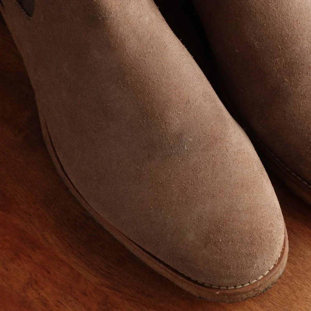 AllSaints Boots Mens SZ EU 41 US 8 Beige Reiner Chelsea Suede Contemporary Ankle